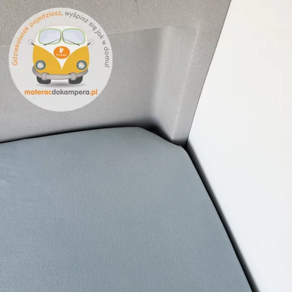Grand California prześcieradło jersey szare - łóżko tył