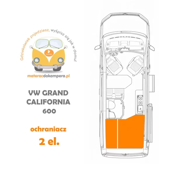 Grand California ochraniacz na materac - łóżko tył (Silver)